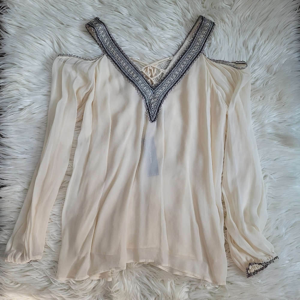 Love Sam Cold Shoulder Blouse Rosewater S